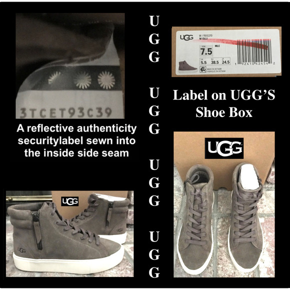 UGG Women's Olli High Top Grey Suede Upper Sneaker - Picture 7 of 11